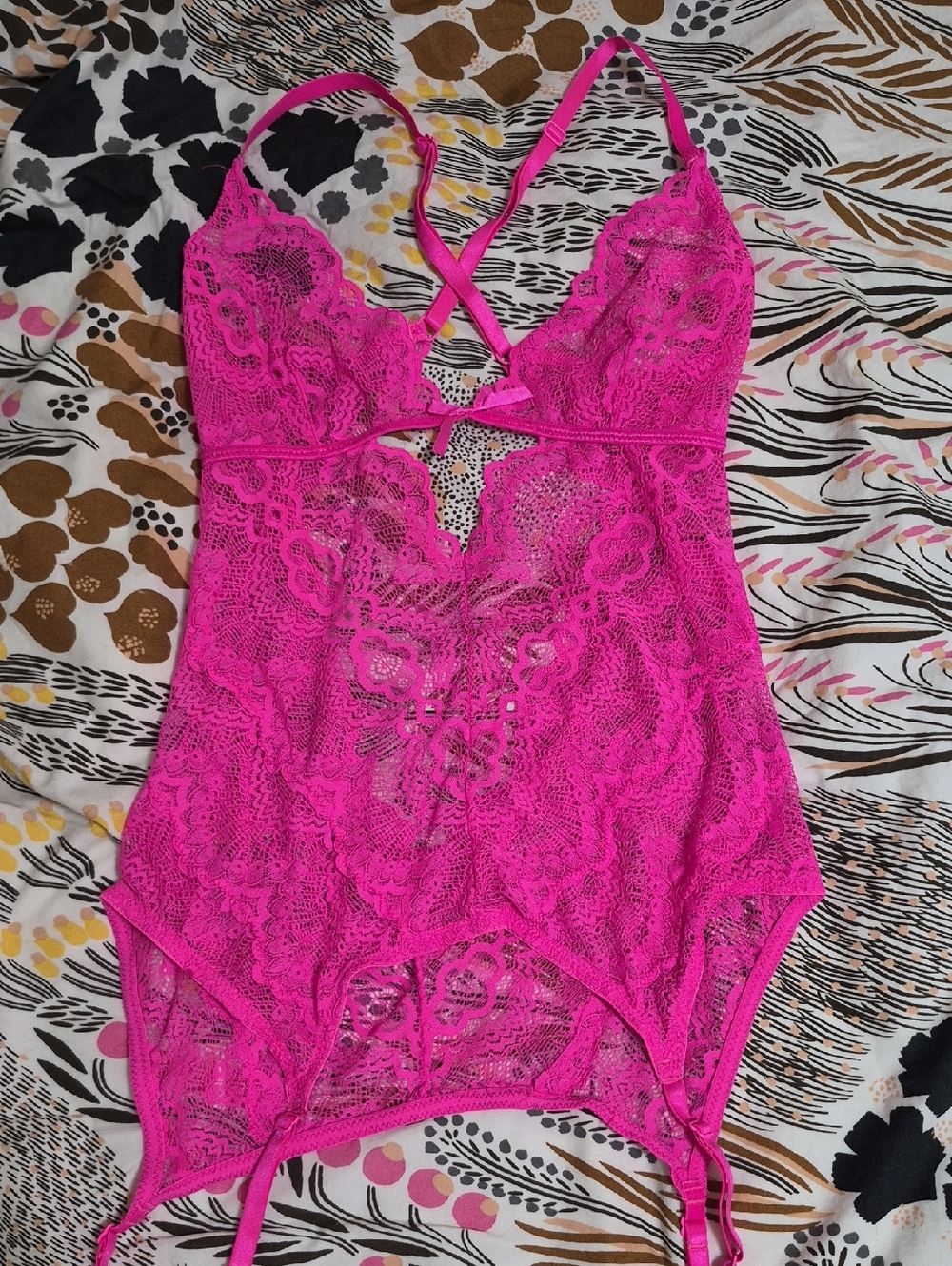 Dreamgirl Hot Pink Lace Chemise